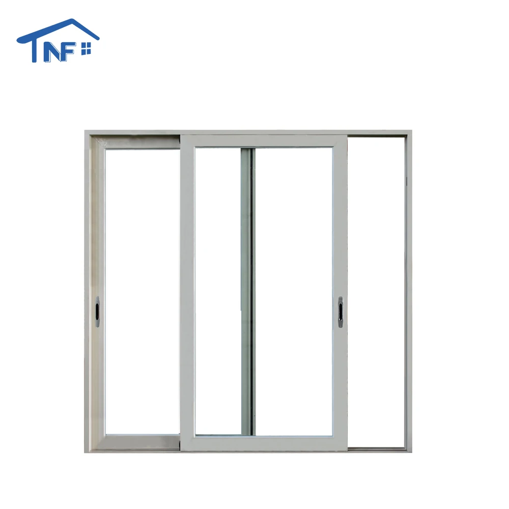3 Tracks 4 panels patio aluminum sliding door with fly screen