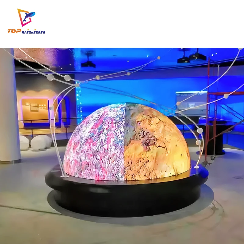 TOPvision Customize size P2.5 P3 P4 Spherical LED Screen a 3D ball shape Ball Led Screen P1.8 P2 P3 P4 Curve Led Sphere Display