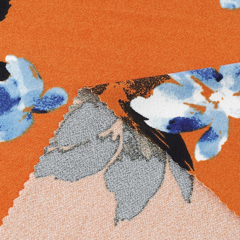 Hot sale Customized ITY fabric with own design printing for moss crepe and others