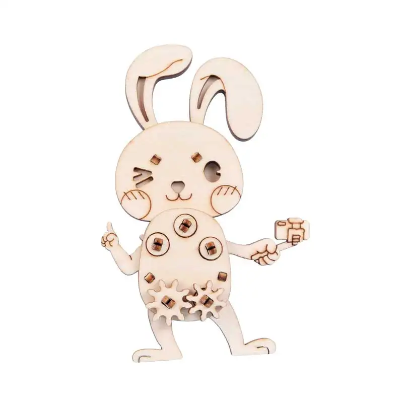 Laser Cut Animal Shaped 3D Wooden Puzzles for Kids Diy Assemble Crafts mechanical gears animal model kit Educational Toys