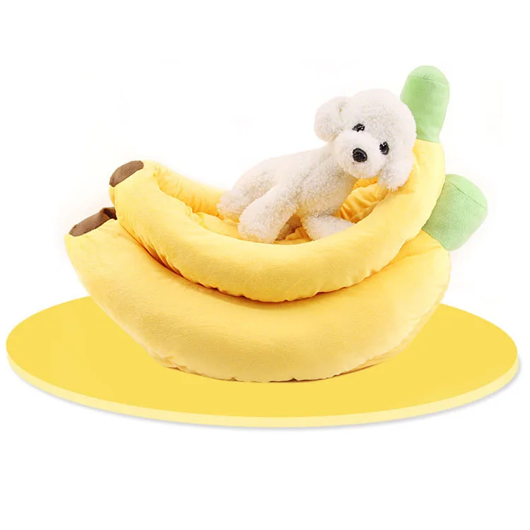 Creative design factory direct sales pet supplies banana shape kennel house keeping warm dog cat bed nest dropshipping