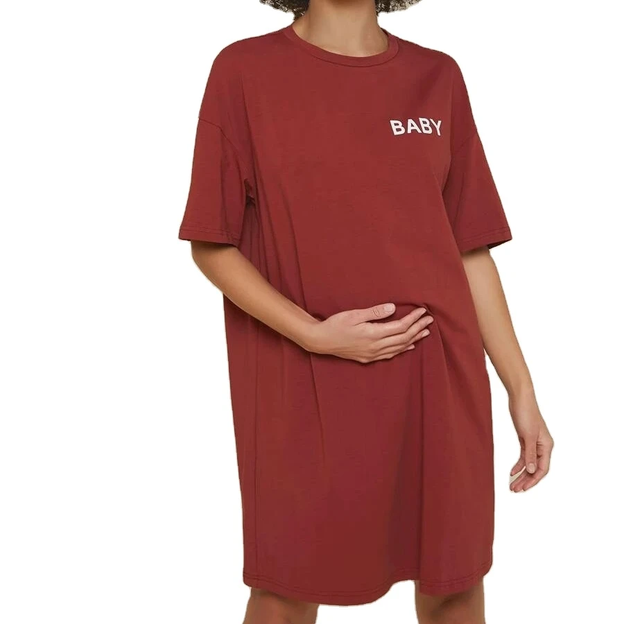 Fashion design BASICS Maternity Letter Graphic Tee Dress maternity clothes clothing