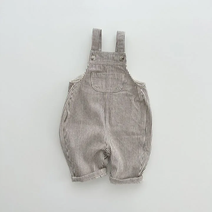 Spring Autumn Infant Toddler Kids Boys Girls Casual Loose Denim Suspender Striped Pocket Overalls Baby Jeans