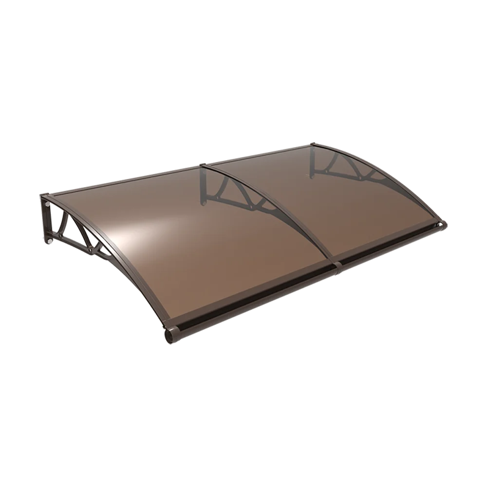 Customized Clear Polycarbonate Door Canopy Balcony Awning  Rain Cover With Gutter