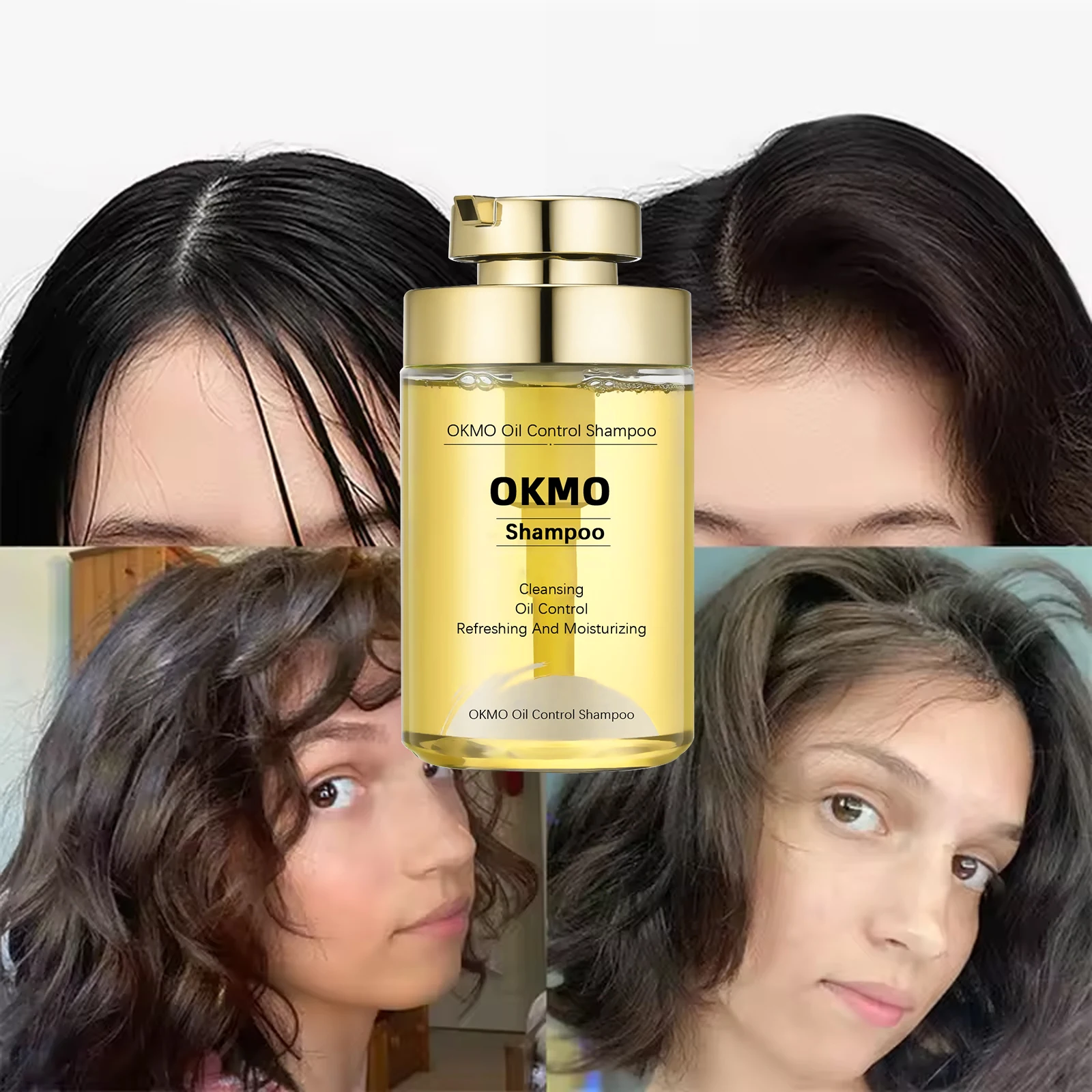 OKMO Hair Shampoo Anti-off Damage Repaired Shampoo Anti-loss Smoothing & Straightening Fluffy oil control Hair shampoo
