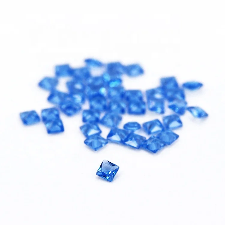 1.5mm Synthetic Nano Crystal Glass Stone square Princess Cut 142# Sapphire swiss Blue Nano Gems