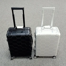New Design Polyester Lining Luggage Trolley Bag Aluminum Suitcase With 4wheels