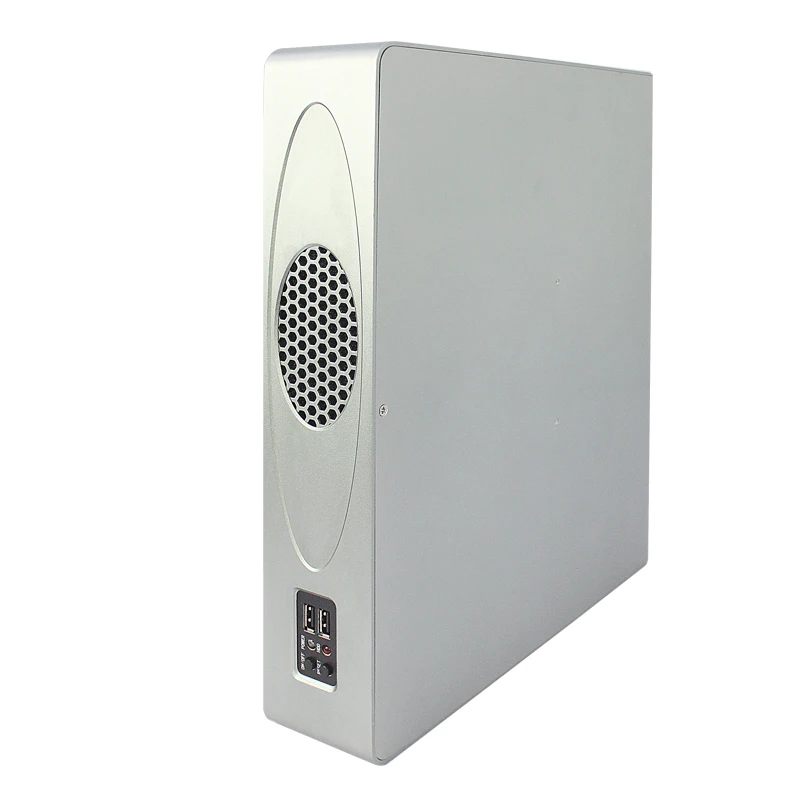 Мини itx 1u корпус промышленный сервер аппаратные средства тонкий мини itx алюминиевый корпус
