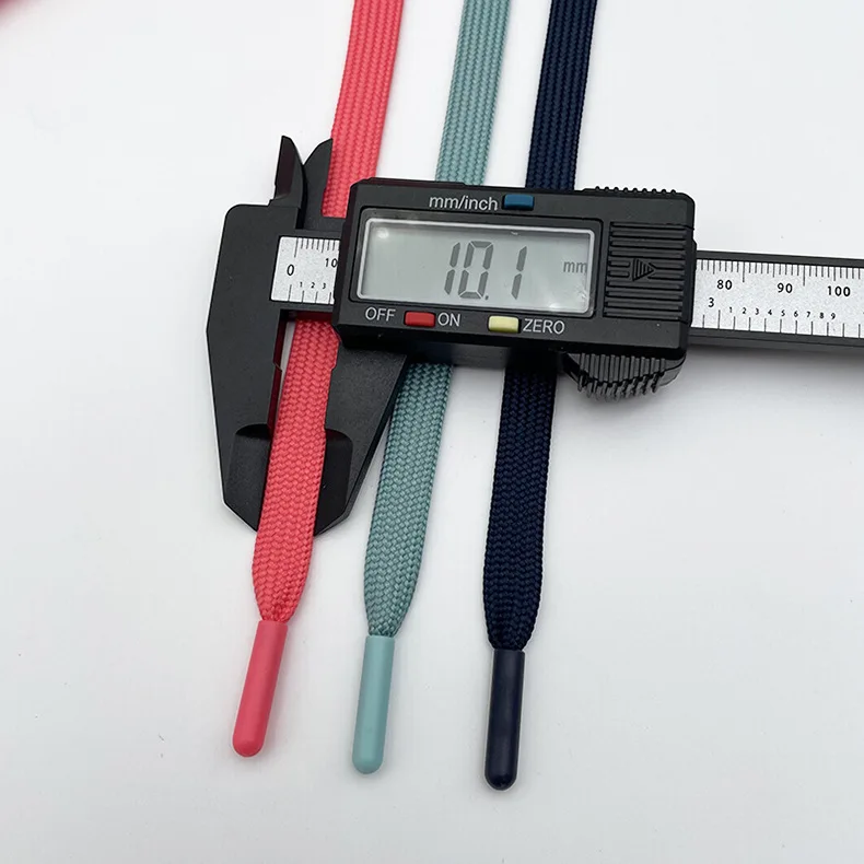 Garment colorful 1cm flat drawstring cord pants waist rope hat hoodie drawcord with tpu plastic tips draw cords