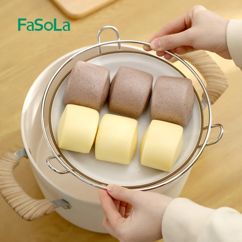 FaSoLa Multi-function Steam Rack Kitchen Stainless Steel Steamer Round Cooking Rack Stand For Instant Pot Pressure Cooker