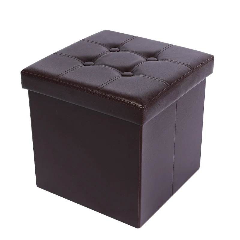 Folding Storage Ottoman Footstool Box Chest With Lid Foldable Bench Seat For Living Room Bedroom Hallway