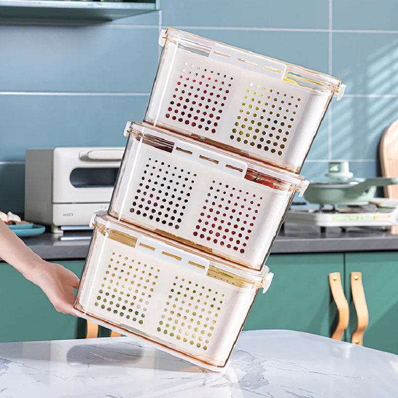 Hot sale Fruit Storage Box Organizer Fridge Vegetables Fresh Containers Refrigerator Storage boxes&bins