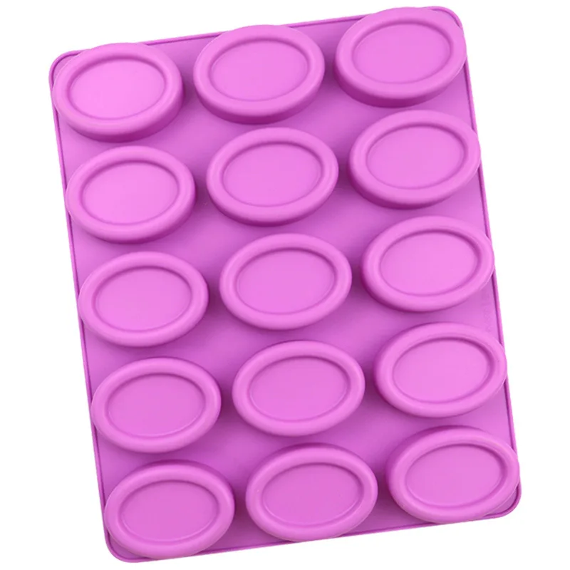 Custom Pink Food Grade 15-series oval silicone cake mold handmade silicone soap mold Reusable Silicone Chocolate Mold