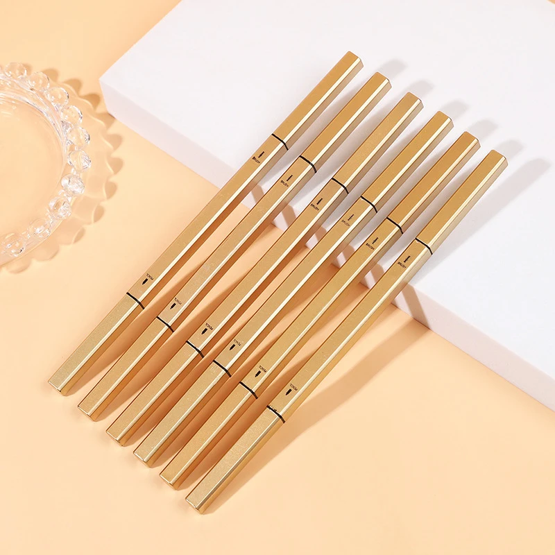 Матовая Золотая текстура с логотипом на заказ, фирменная торговая марка, водостойкий тонкий косметический карандаш для бровей