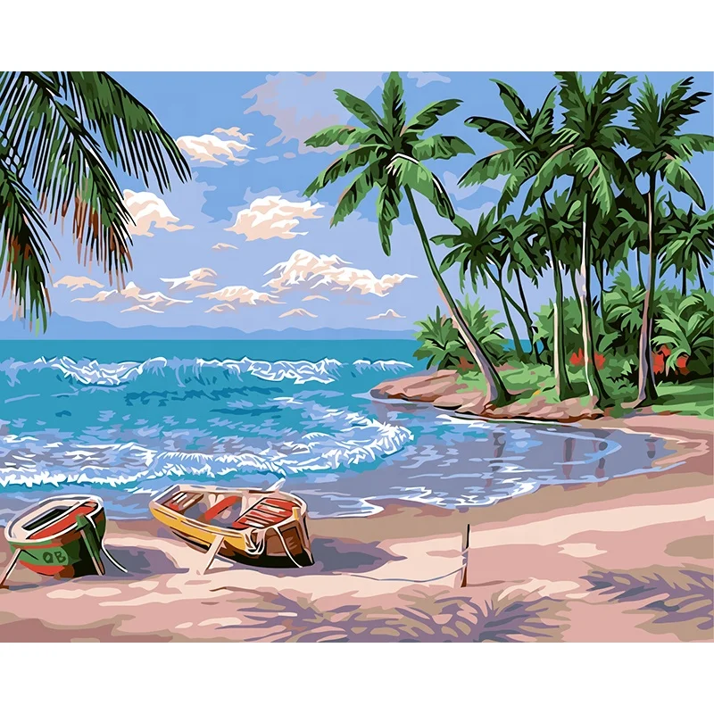 Пейзаж для пляжа, картина по номерам, 30*40