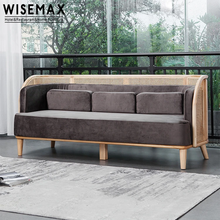 WISEMAX мебель в юго-восточном азиатском стиле три дивана современный дизайн из массива дерева обивка ротанга диван набор