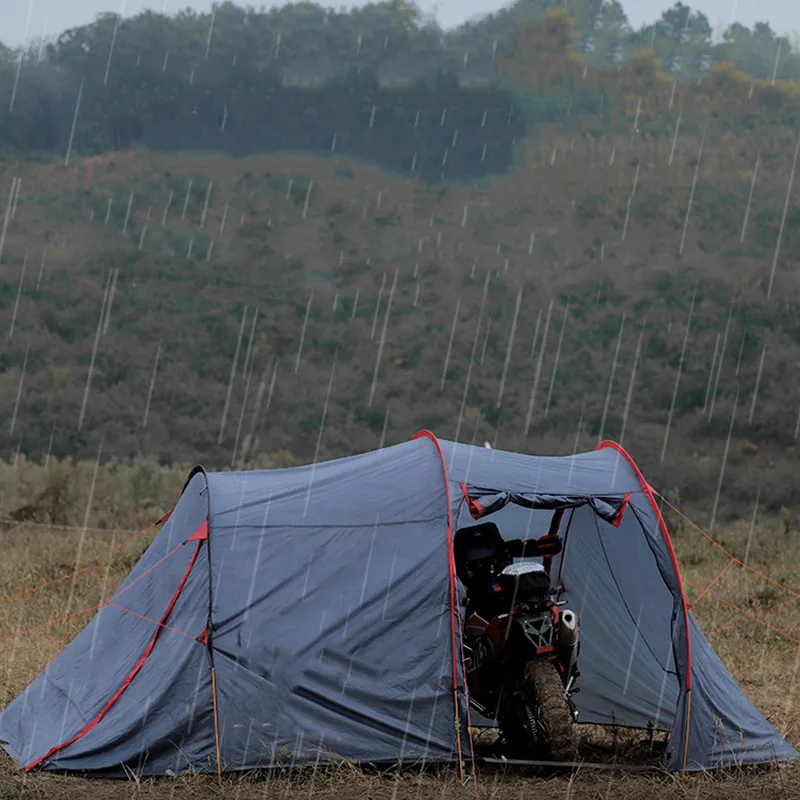 Folding Waterproof Family Motorcycle Cover Outdoor Double Layers Camping Motorcycle Shelter Tent For Sale