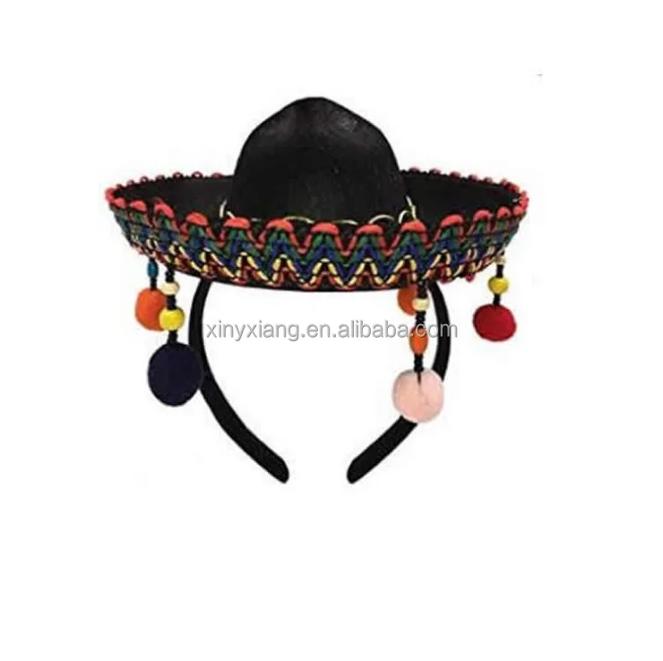 Factory Wholesale Mexican Decorative Mini Mariachi Sombrero Charro Hat, Sombrero Party Hats in Fiesta Decorations