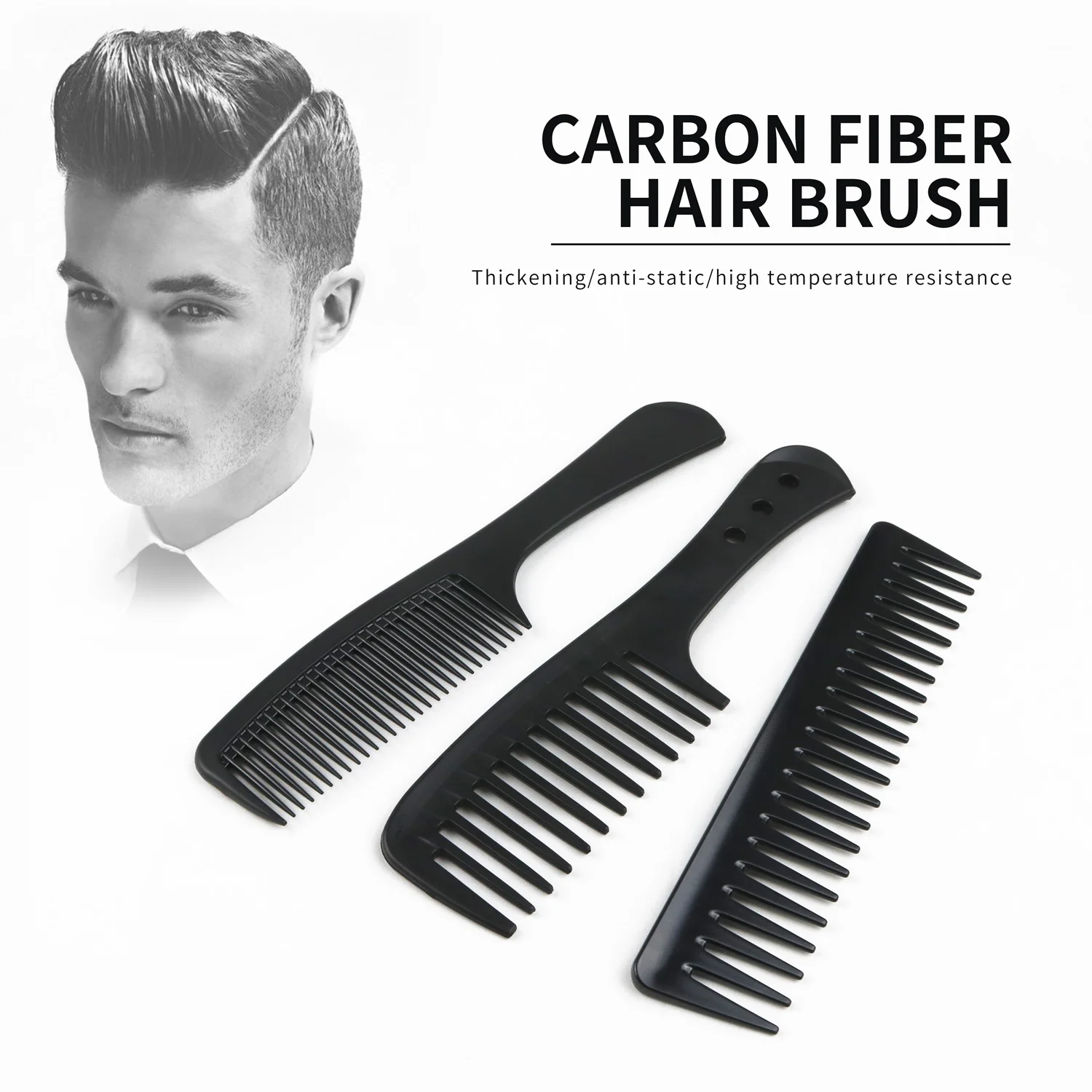 Durable and Anti Static Wide Teeth Comb Set cheap personalized flat styling hair comb custom logo for barber