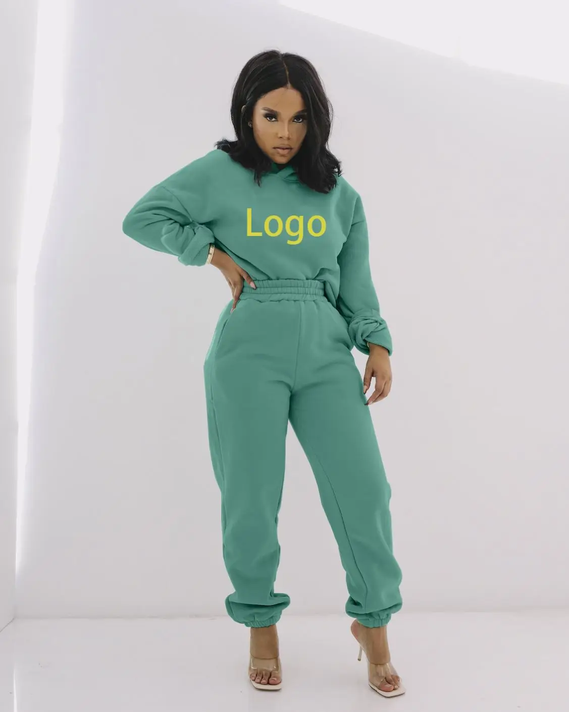 Заводская Женская 2021 изготовленным на заказ логосом Толстовка вельветовые рубашки с длинным рукавом для женщин комбинезон брюки для бега женские толстовки с капюшоном, комплект из двух предметов