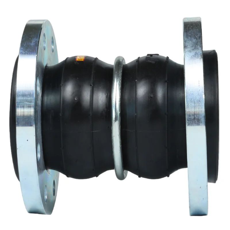 High quality flange soft connector shock absorbing rubber expansion joint double ball bellows