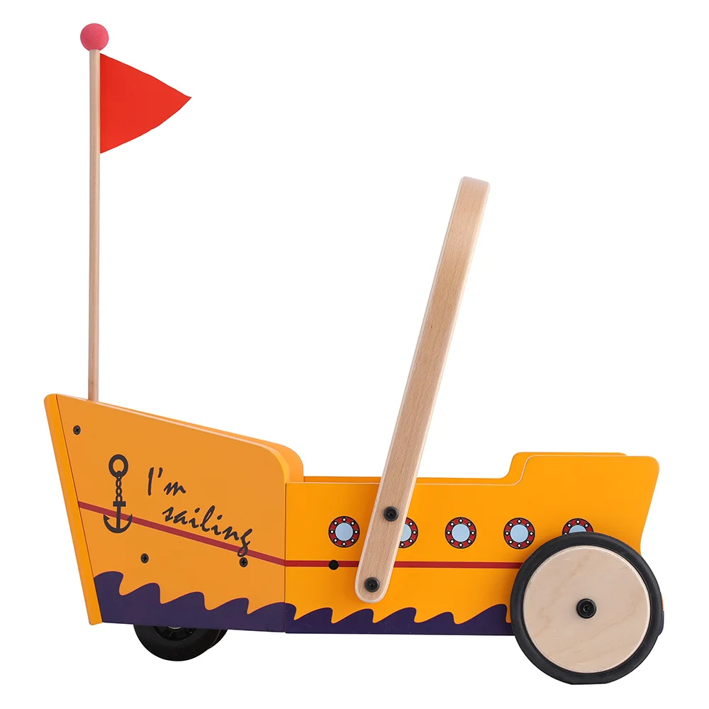 push and pull sea rover learning walker wooden baby walker corsair wooden dolls pram