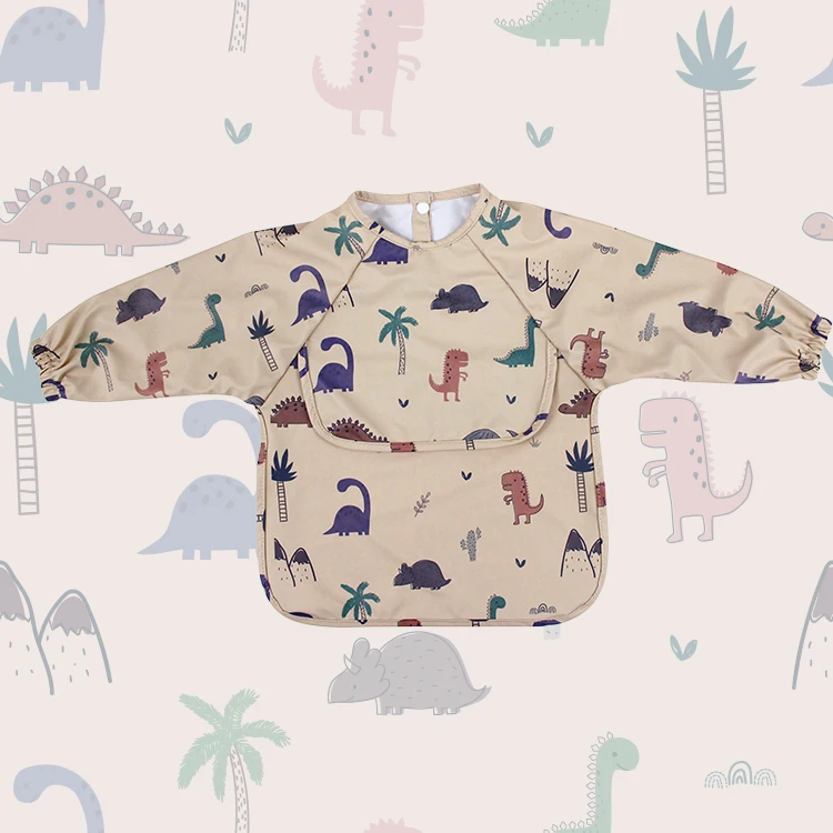 Baby Kids Toddler Feeding Long Sleeved Baby Bib Aprons OEM Service Printed The Industry Factory Price Baby Bibs Support CN;ZHE