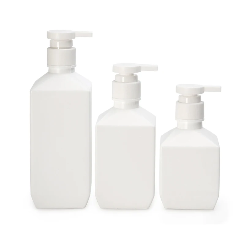 Hot New Products Hdpe Square Empty Bottle Pump 280Ml 400Ml 600Ml Large Plastic Bottle Shampoo Bottle