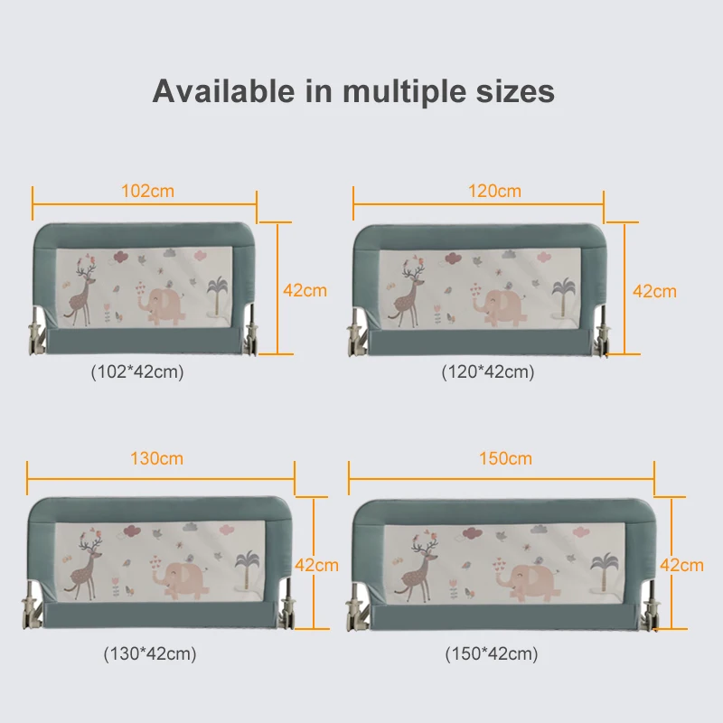 Aricare Wholesale 1.8m Kids Folding Bed Fence Supporters Side Safety Protection Rail For Toddlers Baby Barrier Guard Bail
