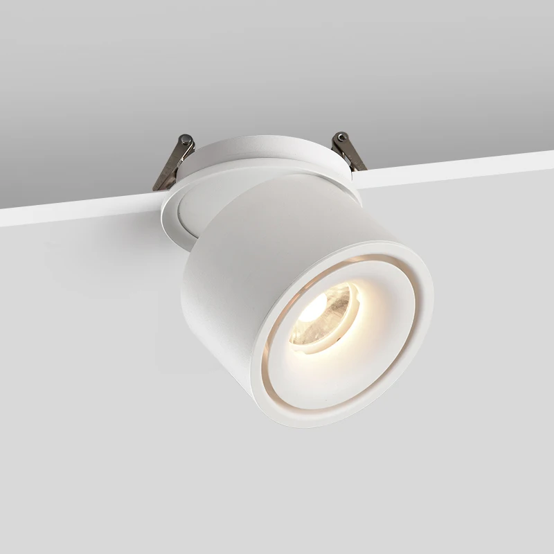 12W Recessed COB LED Down Light Aluminum Sandy Black White Embedded Ceiling Spot Light Lamp