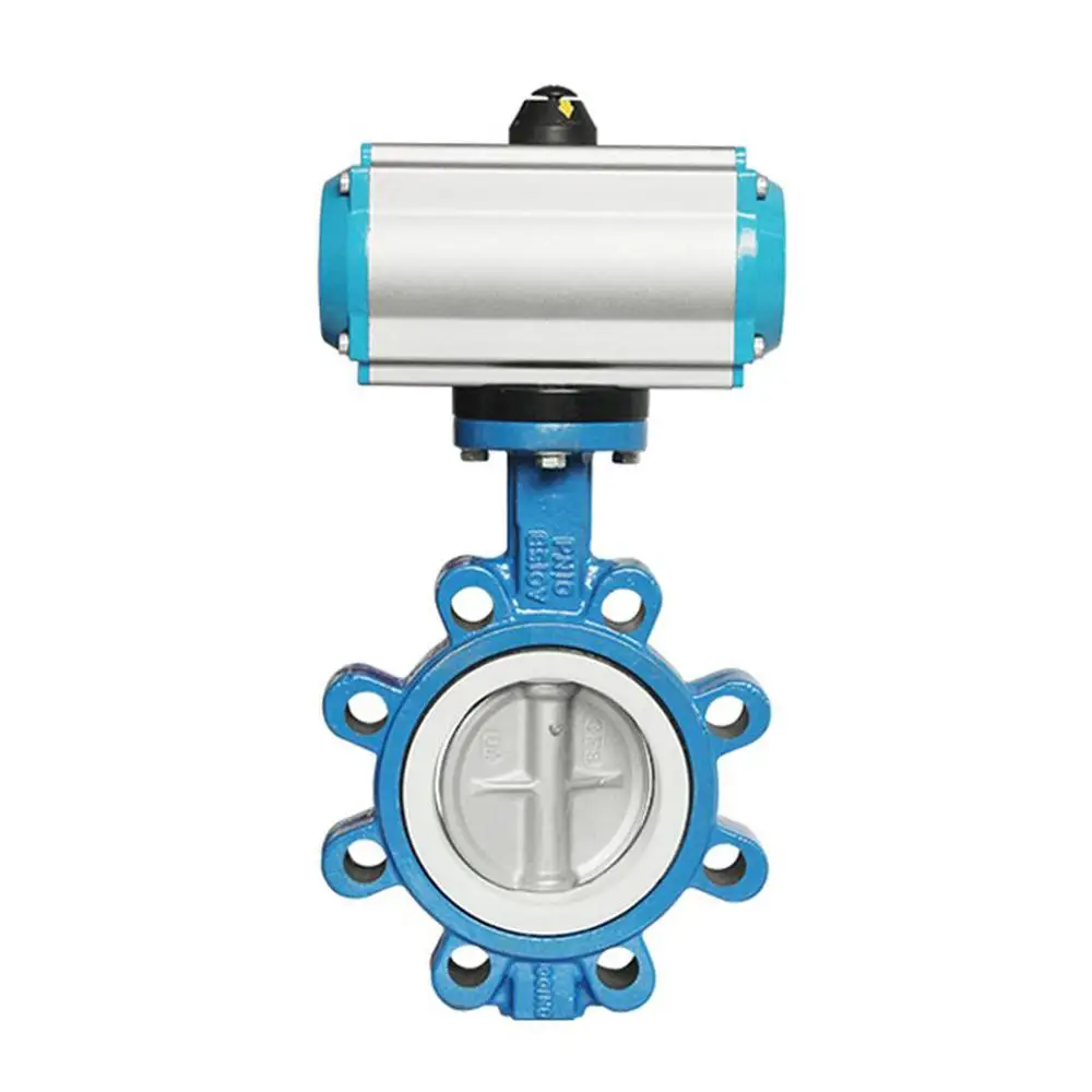 COVNA 4 inch Cast Iron Semi ANSI Air Control Lug Butterfly Valve Water SS Disc Pneumatic Control Butterfly Valve