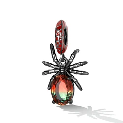 Best 925 Sterling Silver Black Gold Plated Spider Charm Beads Pendant Charms For Bangles Jewelry For Women Girl Party Daily Wear