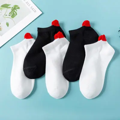 
Korean version socks thin breathable boat socks woman Japanese lovely ins fashion heel love socks for women 