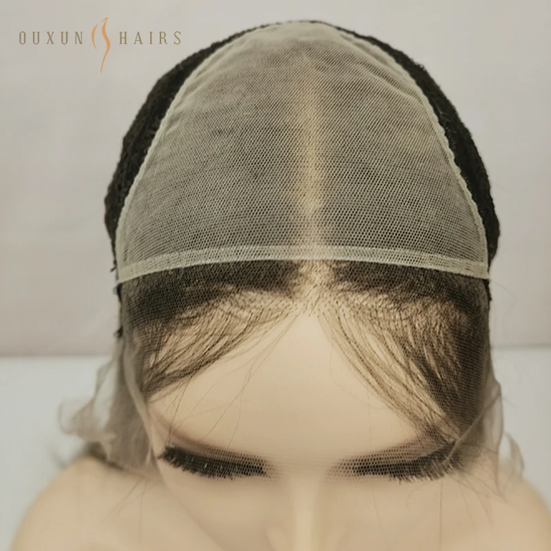 Raw Chinese Hair Vendor Bone Straight  Jewish Kosher Wigs with Lace Top  Front and Ashy Blonde Highlights