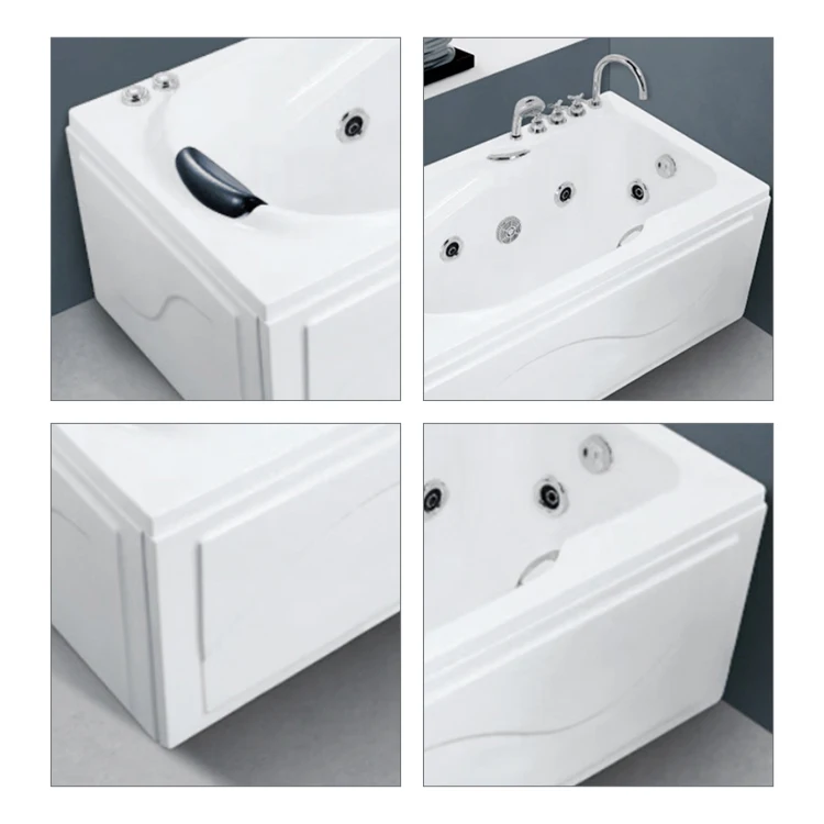 Cheap Freestanding White Acrylic Spa One Person Mini Bath Tub Whirlpool Jet Massage Bathtub