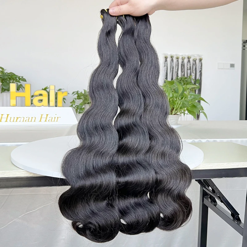 Cuticle Aligned Natural Virgin Raw Human Hair Weft Vendors Body Wave Double Drawn Brazilian Hair Bundles