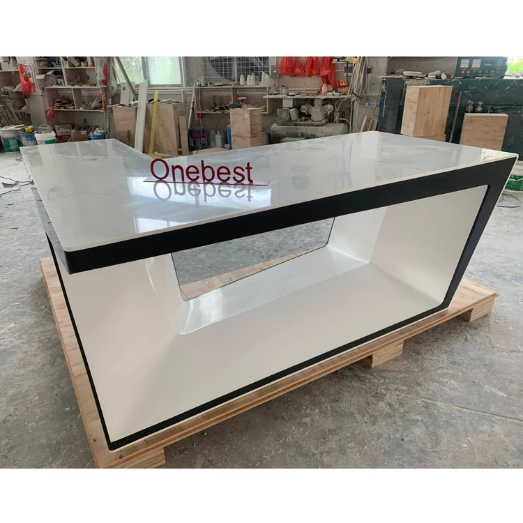 Cheap Acrylic L Shape Office Manager Ceo Writing Desk Home Computer Table Set