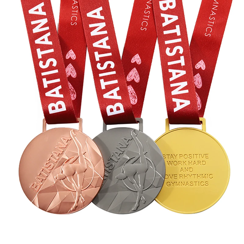 Custom Gymnastics Metal Gold Silver Bronze Winning Award 3D Dance Cheerleading Medal 3D Medals Custom Design