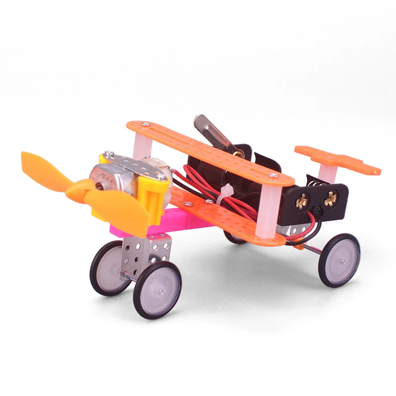 Kids handmade kit DIY electric double propeller glider wooden plane models aircraft