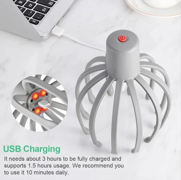 White Head Capps HeadMassage Machine With Massager Electric Scalp