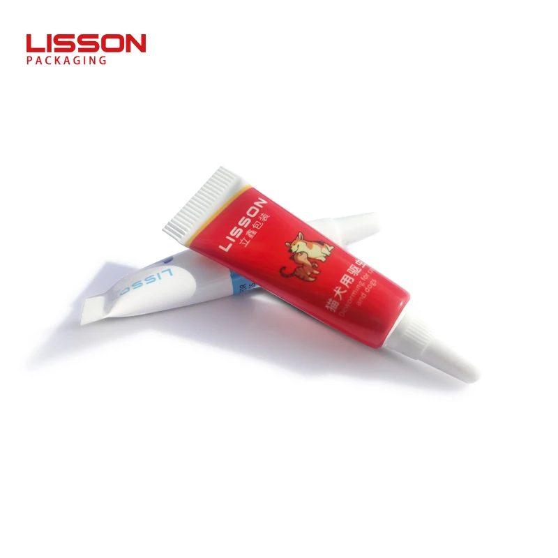 Mini Ointment Tube Manufacturer Lisson Wholesale Custom Cream Long Nozzle Ointment Squeeze Packaging Tube for Pets
