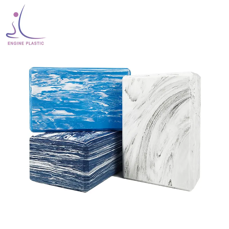 Eco friendly body building high density comfortable printed logo soft custom thick yoga block marble