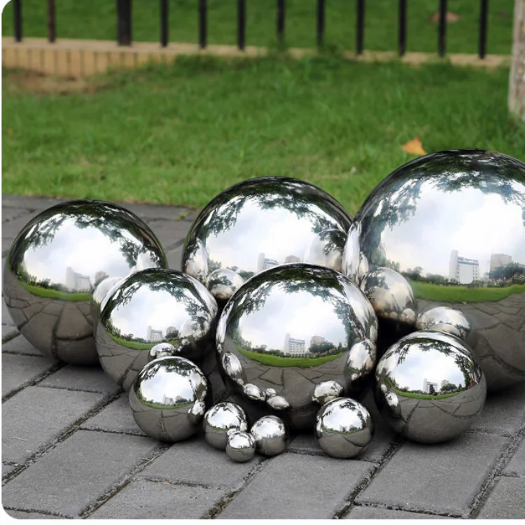 Large Size Outdoor Garden Decor Sculpture Ball Hollow Modern Hot-selling Garden Gazing 304 Stainless Steel Balls For Outdoor
