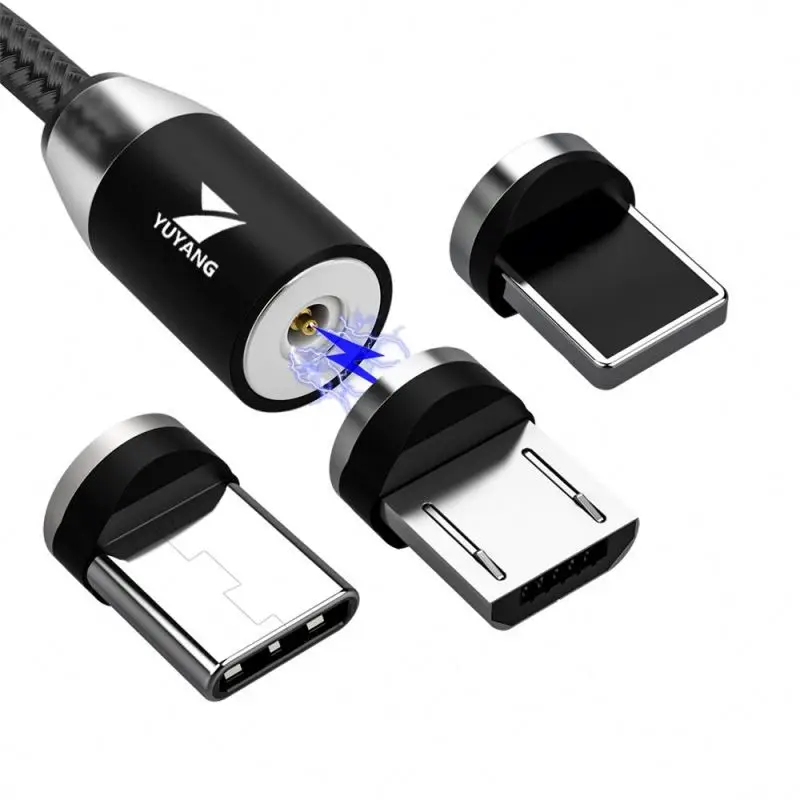 2Mitter Nylon Fabric 3 in 1 USB Cable with Charging Cable Magnetic Connector Container