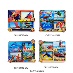 3D wooden  rhodes souvenir fridge magnet