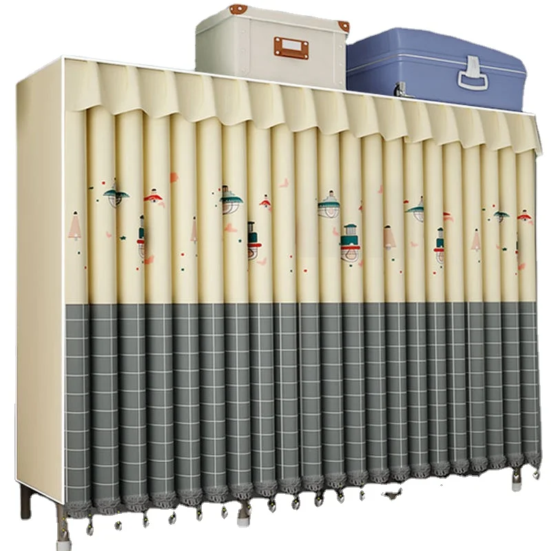 fashionable and simple all-steel frame durable Cloth wardrobe simple bold thickening reinforcement household bedroom rental room