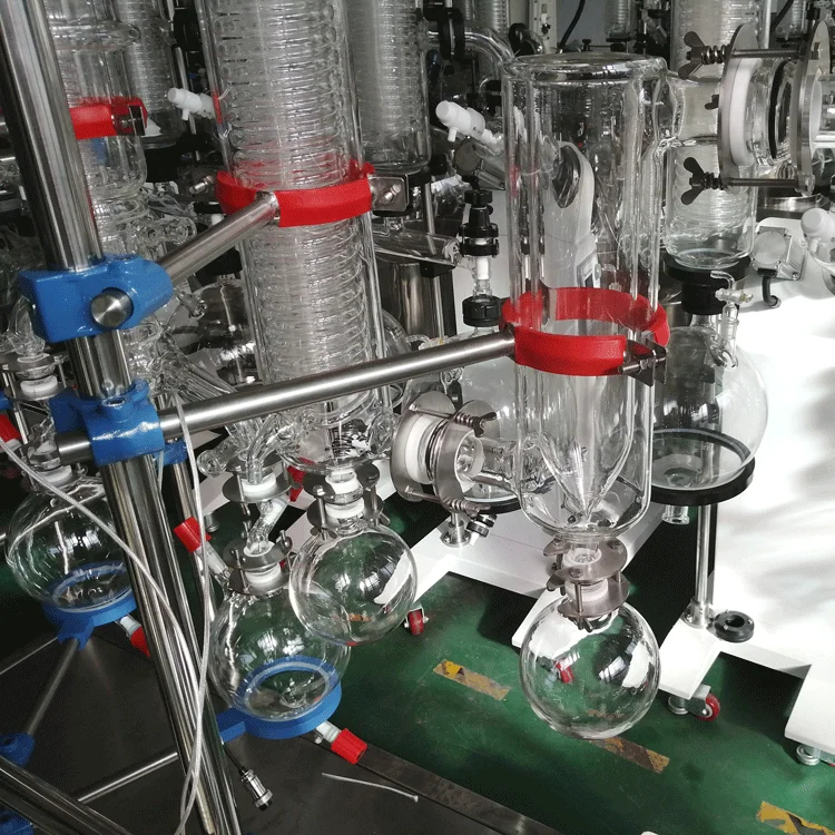 Spinning band distillation wiped film molecular evaporator machine for CBD distillation