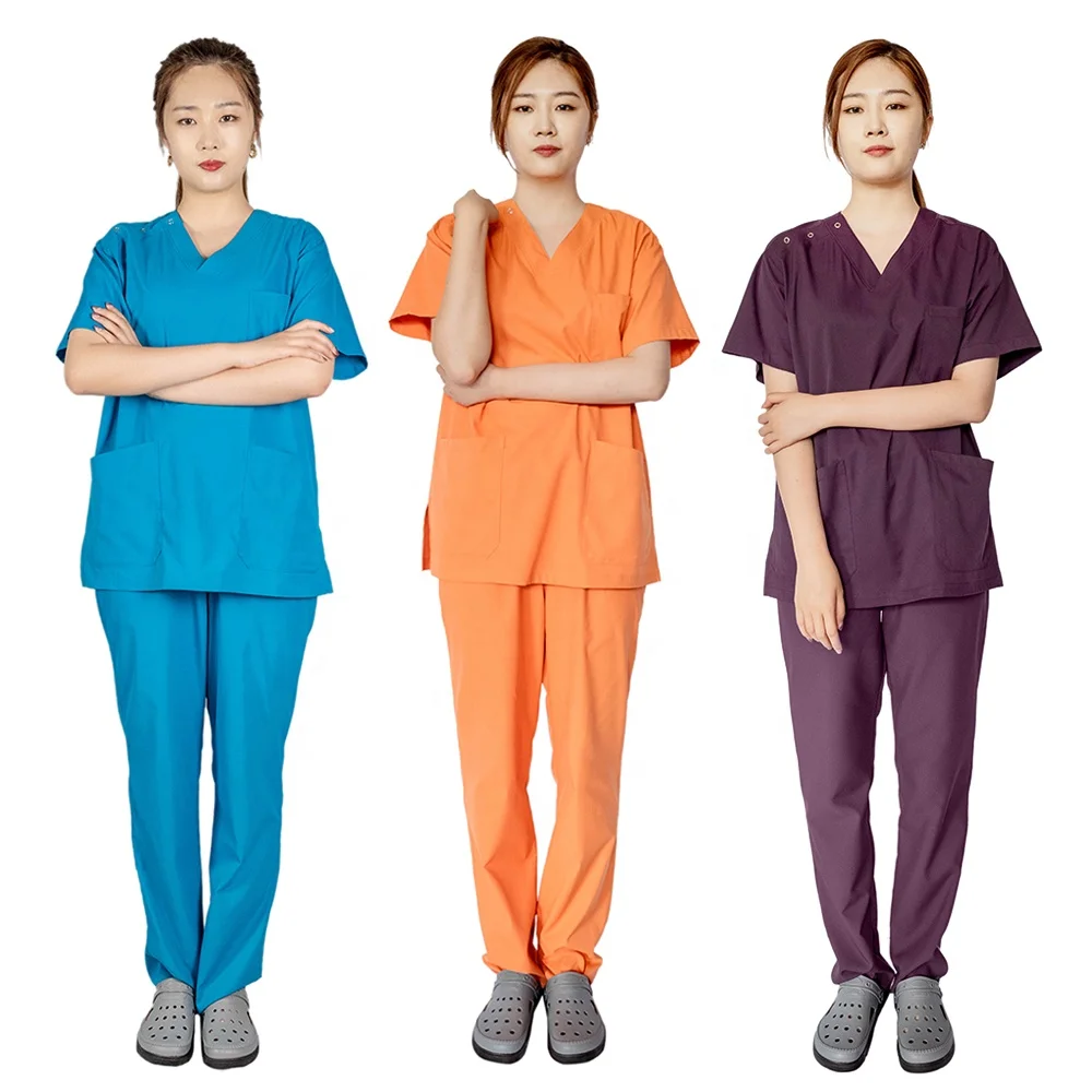 Purple Nursing Unisex Short Sleeve Scrubs Hospital Uniforms Surgical Wholesale OEM Professional New Fashion China Usa Scrub Sets