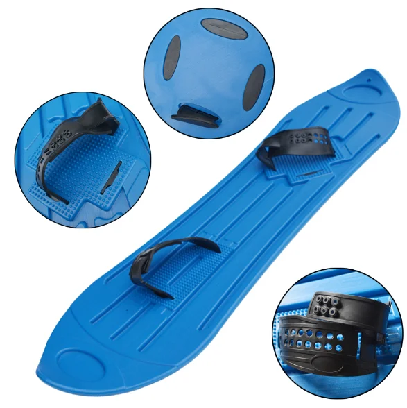 Durable New Design Plastic Toboggan Inflatable Folding Handle Wooden Ski Snow Slide Sledge Toys