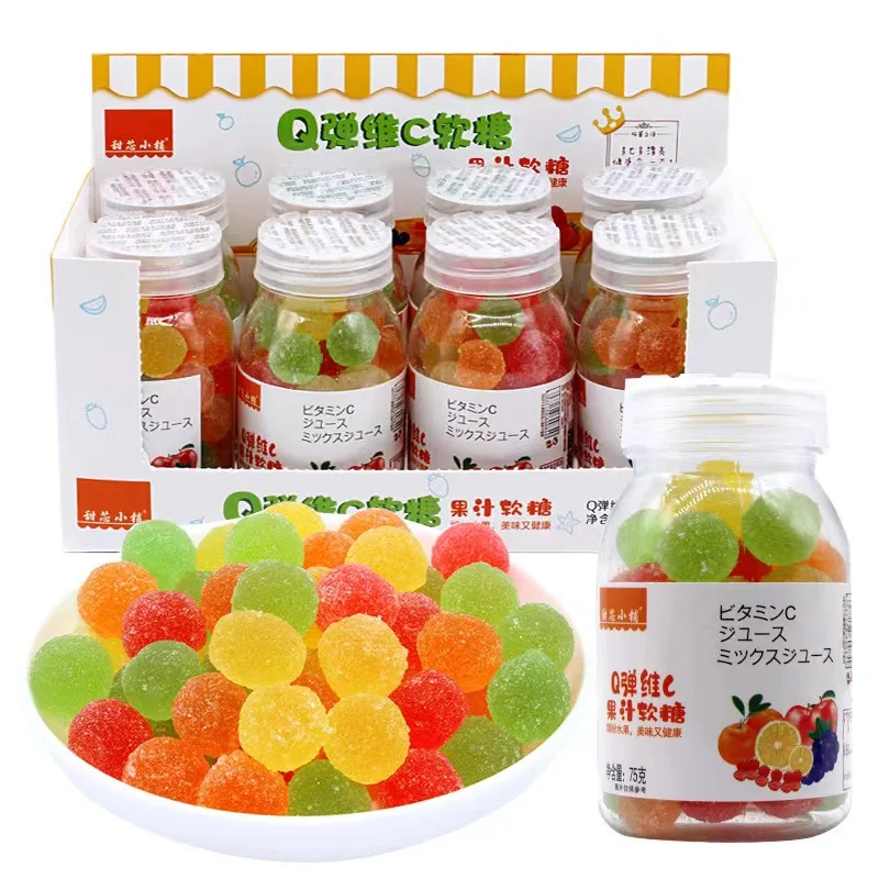Children Snacks Cute Bulk Gummy Candy Mix Fruit Chews Candy Fruit Shaped Jelly Candy Fruit Gummy
